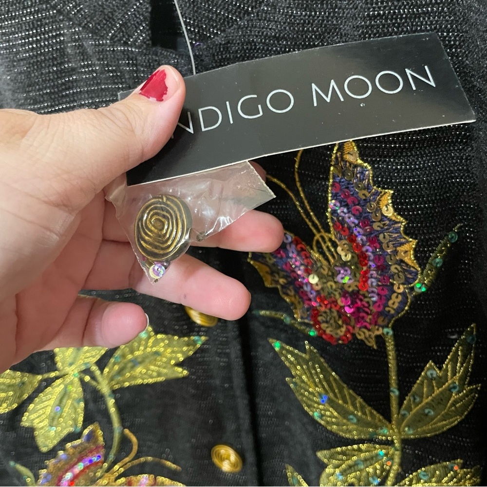 Indigo Moon Butterfly Embellished Sequins jacket - Picture 6 of 10